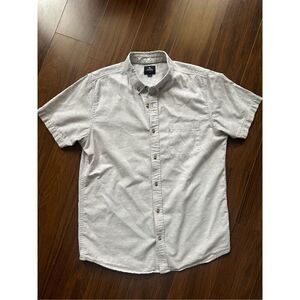Rip Curl M grey heather front button shirt sleeve collared shirt